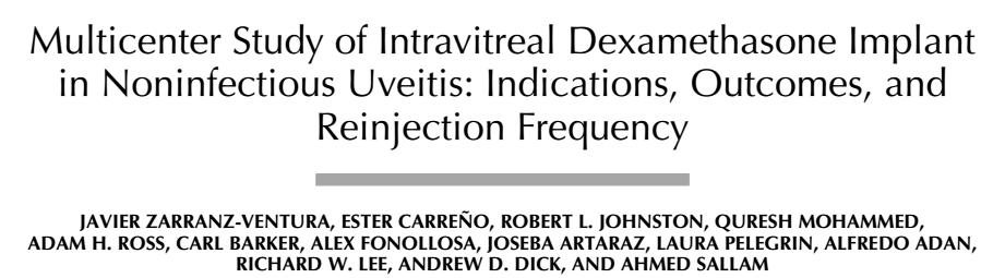 Retrospective study of 82 eyes receiving 142 injections ~40% with 3 line improvement at 1 month, ~60% at 12 months 30% IOP elevation