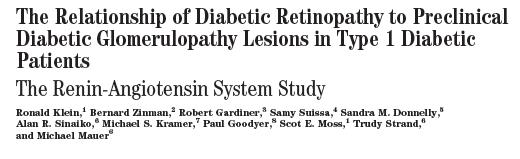 Severity of retinopathy was positively associated with biopsy proven renal