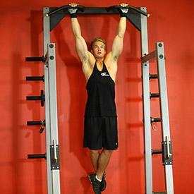 ROCKY PULL-UPS 1. Grab the pull-up bar with the palms facing forward using a wide grip. 2.
