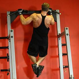 This is your starting position. 3. Pull your torso up while leaning to the left hand side until the bar almost touches your upper chest by drawing the shoulders and the upper arms down and back.
