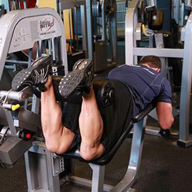 Tip: Preferably use a leg curl machine that is angled as opposed to flat since an angled position is more favorable for hamstrings recruitment. 2.