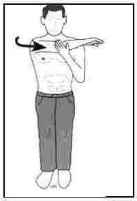 Exercises 1. Standing Forward Elevation (Overhead Elbow Lift) This exercise allows the patient to begin arm elevation actively, against gravity, with the assistance of the unaffected arm.