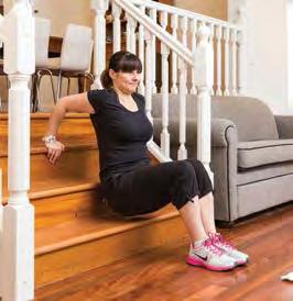 Bench tricep dips Sit on a step or a bench with your hands holding on to the edge of the
