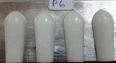 0127 for F1, F2, F3 and F4 respectively. The melting points of the formulated suppositories were found to be 37.1 C for F1 and F2, 37 C, 37 C for F3 and F4.