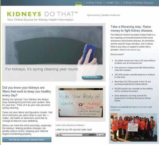 This website explains, in easyto-understand terms, what the kidneys do and why it is