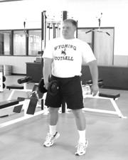 Head should be positioned slightly forward and bar above the head. Push Press Start with feet parallel and shoulder width apart.
