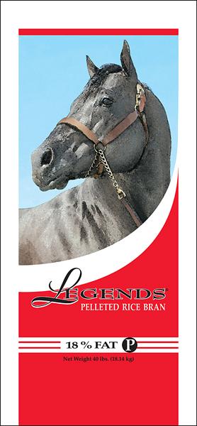 Legends Fortified Pelleted Rice Bran High fat supplement for show and performance horses Small-sized pellet mixes well in grain or pellets and won t sort out Provides cool calories