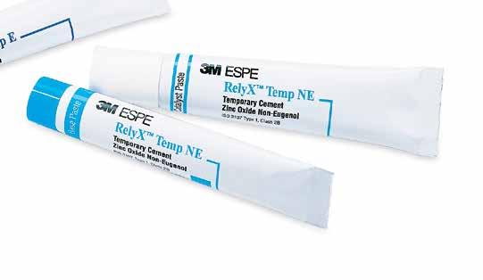 Reliable temporary adhesion Quick, easy excess removal Easy removal of provisional