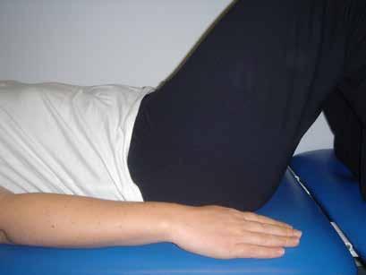 Static Recti exercise: 1. Lying on your back with knees bent and feet on the floor/bed and arms down by your side. 2.