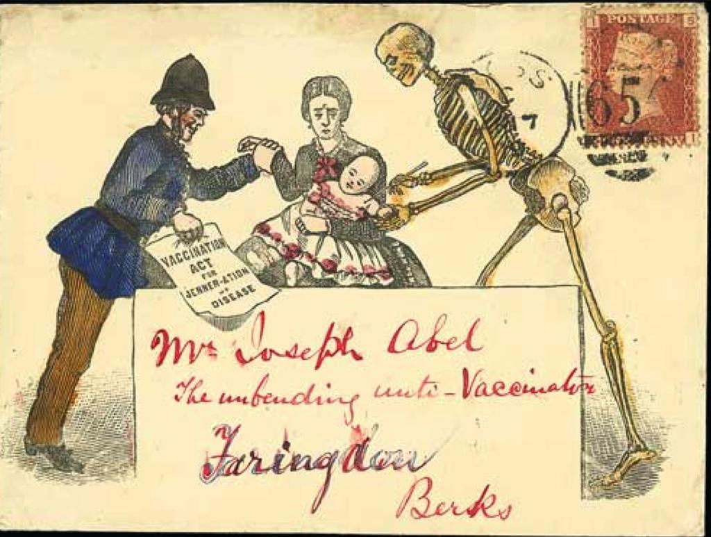 An anti-vaccination envelope from 1899 depicting the Vaccination Act