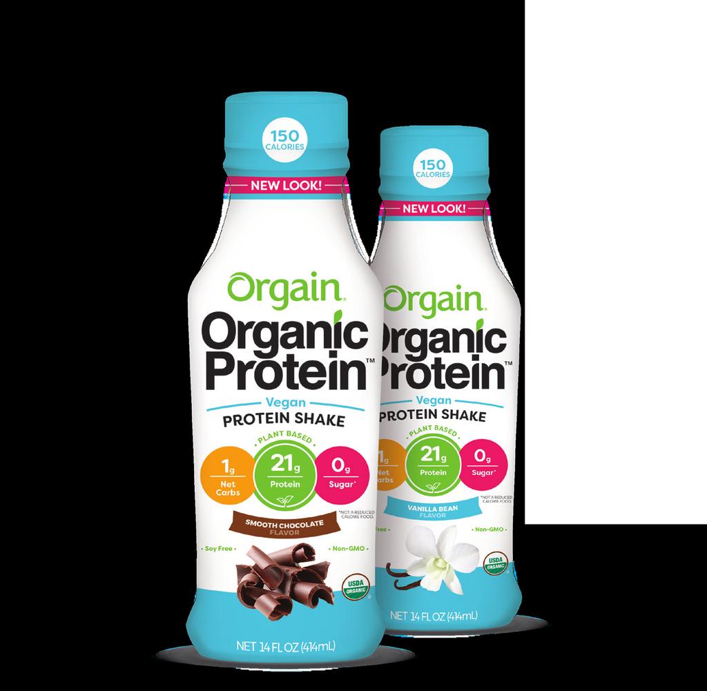 Organic high protein shake with 1g of sugar Organic plant based protein shake with zero grams of sugar Orgain Organic Protein Nutritional Protein Shake 26g of Organic Grass Fed Protein 3g Net Carbs