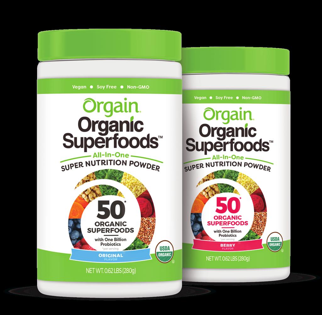 Delicious organic plant based all-in-one nutrition Organic all-in-one super nutrition Orgain Organic Meal All-in-One Nutrition Powder Orgain Organic Superfoods All-in-One Super Nutrition Powder 10