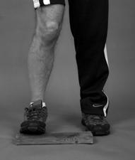 For the Straight Knee Stretch (Picture 11), close the angle between the lower leg and foot by leaning the whole body forward.