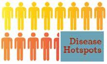 Hot Spot Maps 21 Reflect the degree to which high disease prevalence areas in the state are geographically clustered o Adult hot spots represent clustered areas characterized by a high prevalence of
