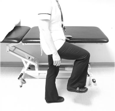 Move your operated leg forwards and upwards, bending both at the hip and the knee.