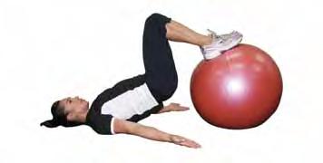 4. Lower hips towards the ground, while minimising any roll of the fitball and lift up focusing on squeezing the