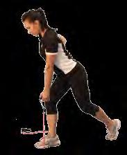 place more weight on the front foot and emphasise the contraction of the gluteus maximus of