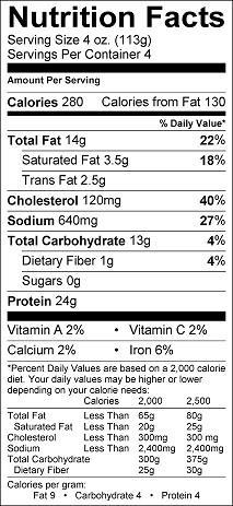 Nutrition Label Nutrition labels contain important information about what is in the food. Food contains fat, proteins, carbohydrates, and fiber. Food also contains vitamins and minerals.