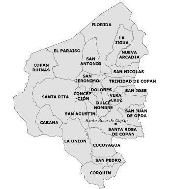 Department: Copán Department Capital: Santa Rosa de Copán Area: 3,242 km 2 Copán is located in western Honduras, sharing a border with the Republic of Guatemala.