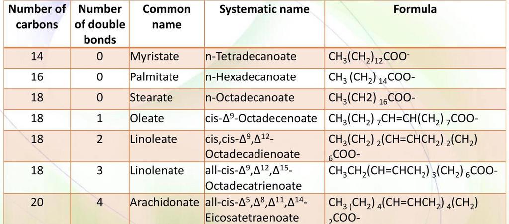 ((You have to know all the information in this table (if you know the systematic name, the other information can be known easily) )) In the third way of naming we start numbering from the last carbon