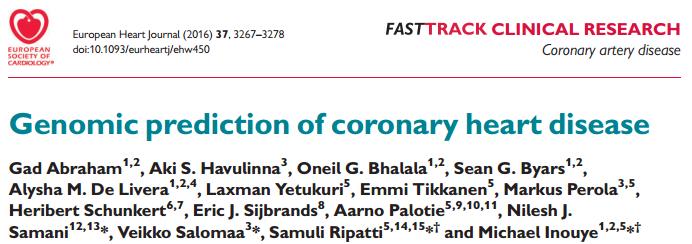 PRS for coronary heart disease increases predictive power, even after adjustment for clinical risk factors This study tested the clinical utility of a PRS for