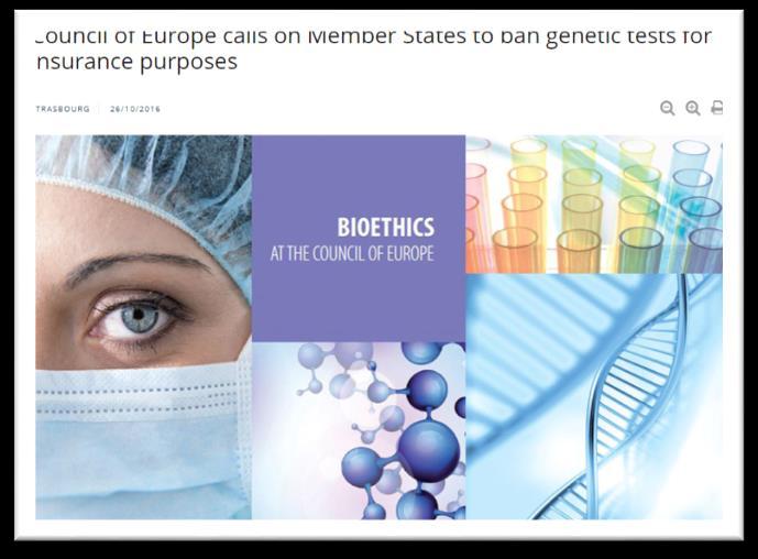 Increasing levels of interest in Genetics and Genomics* from governments and regulators Council