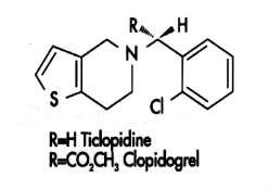 Clopidogrel Thienopyridine derivative: Same chemical family as Ticlopidine. Inhibits ADP induced plt aggregation.