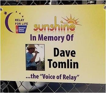 If your team needs an easy fundraiser, check this one out! Sunshine Signs are 18 x 27 in size and are hung on the fence at Relay for great visibility to all participants.