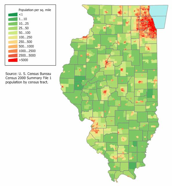 POPULATION BREAKDOWN Overall state population: 12,869,257 Chicago Metropolitan Area population: 9,729,825 (76%) Economic differences Chicago public school district: 617 schools,