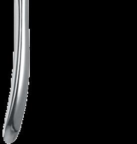 The curvature of its blunt tip makes it also a popular choice for osteotomies in the molar area (8-area), as well as for mirror
