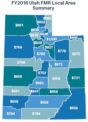 Utah Fair Market Rate Salt Lake County FMR (11) $938 a month