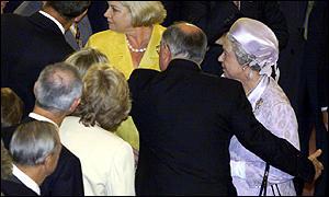 of England visited Australia again Something similar happened when the prime minister, John Howard, put his arm around the queen while