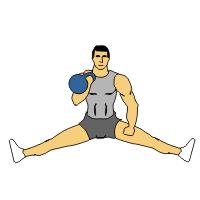 towards you. 2. Press the kettlebell up over your head and rotate your hand so that your palm faces out away from you. 3.