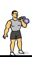 One Arm Military Press to the Side Stand upright holding one kettleball. Start position: Position kettleball to ear level with an overhand grip (palms facing forward).