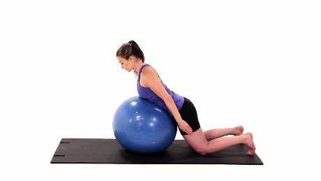 Prone Lower Trapezius Strengthening on Swiss Ball Begin lying with your chest resting on a