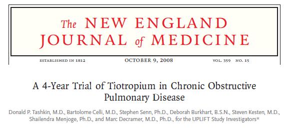 UPLIFT Trial RCT; n=5993 Tiotropium vs.