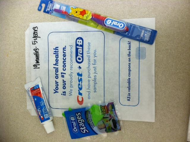 Oral Health Kits Contains educational materials, tooth brushes,