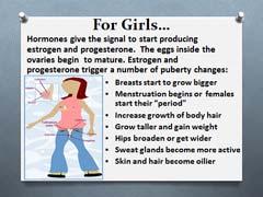 Boys begin to grow taller and gain weight, Muscles increase in size, Sweat glands become more active, The voice deepens and may sound like it cracks or breaks, Growth of body hair increases, and Skin