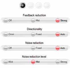 Fitting Program Settings This task lets you adjust, on a per program basis, the feature settings for directionality, noise reduction, and feedback reduction.