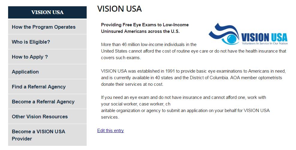VISION USA WEBSITE http://www.