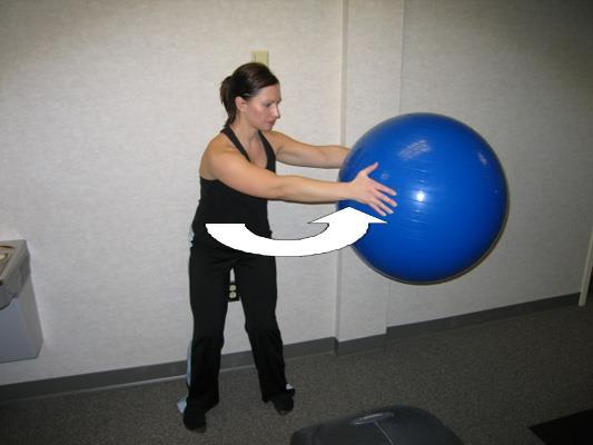 Wall Supported Rotation with Ball Start with buttock