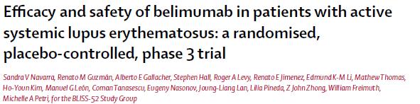 Similar efficacy of belimumab in BLISS-52 study