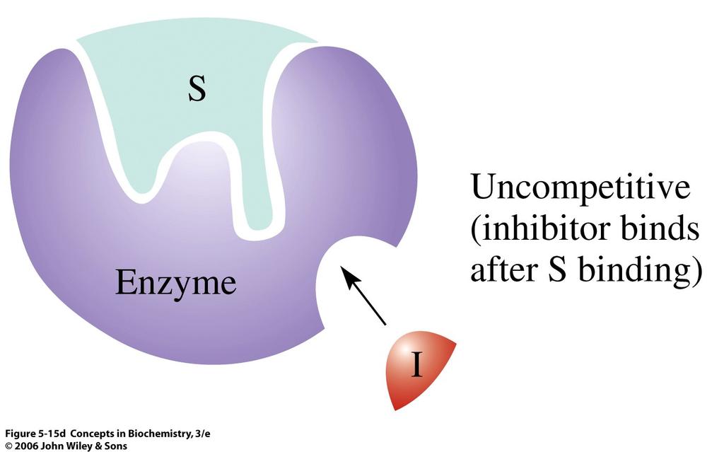 3. UN-COMPETITIVE INHIBITORS - Inhibitor binds to a site other than the active site, but only when substrate is