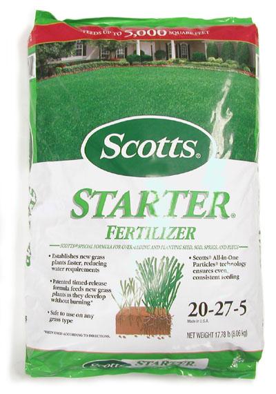 NPK practical problem You have purchased a 17.78 lb bag of Scotts Starter Fertilizer labeled 20-27-5.