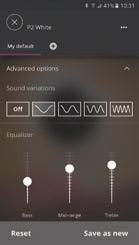 .8.8.8 3 3 Adjust Tinnitus relief sound advanced Select advanced