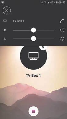Listening to the TV (requires TV Adapter 3.0) TV Box icon will appear first, and change to an X once selected. A Select program Touch the black program indicator to open the program selector ().