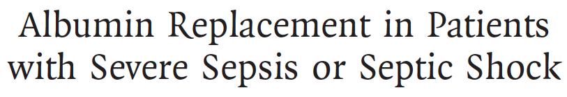 Fluids in sepsis: albumin 2014, randomized, Italy, multicenter crystalloid or