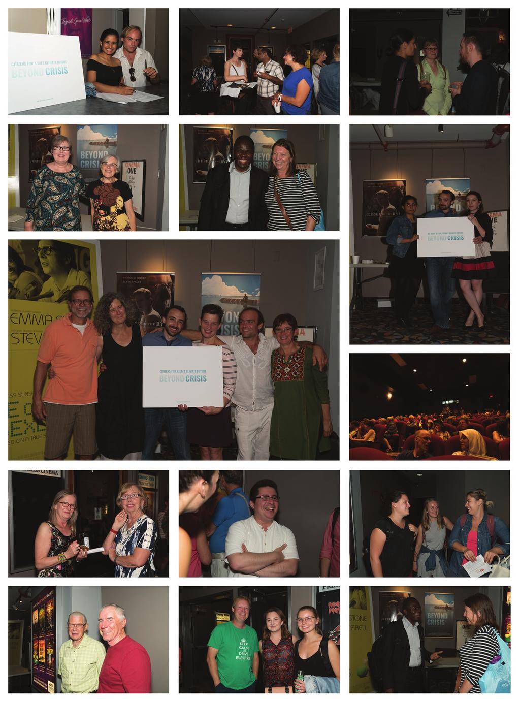 INSPIRING COMMUNITY ACTION ON CLIMATE See below for a collage of photos from our premiere launch of the film at Princess Twin Cinema, Waterloo, Sept 21st, 2017.