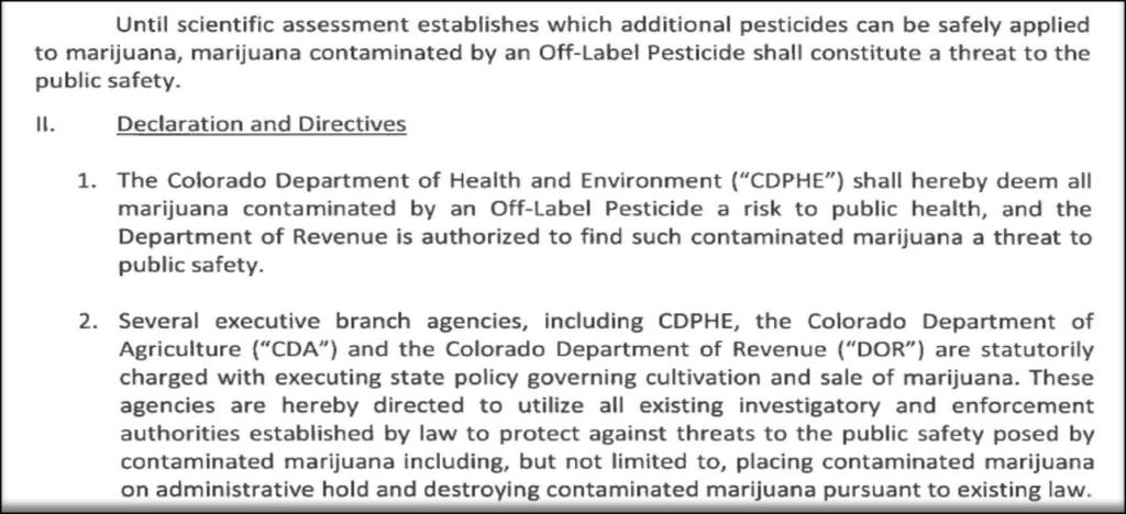 CDA Regulatory Environment Governor s Executive Order