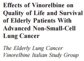 Journal of the National Cancer Institute, 1999; 91: 66-72 TREATMENT OF THE ELDERLY ELVIS randomized trial Elderly 70 and older All